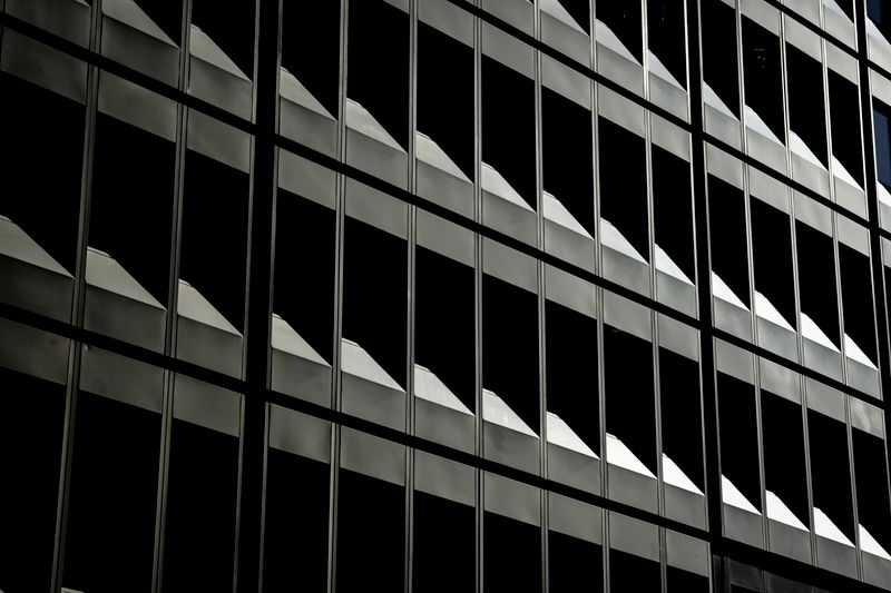 Modern office building window patterns
